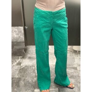 Anthropologie Level 99 Linen Trouser Pants Kelly Green Wide leg‎ Women 28